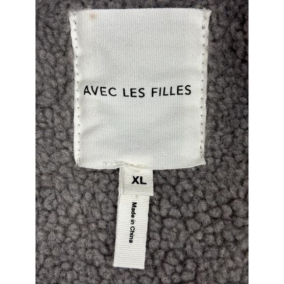 Avec Les Filles Womens Bonded Faux Shearling Biker Moto Jacket - Gray Size XL - Picture 9 of 15